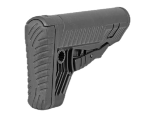 DLG Tactical TBS Select buttstock showing the ribbed rubber recoil pad