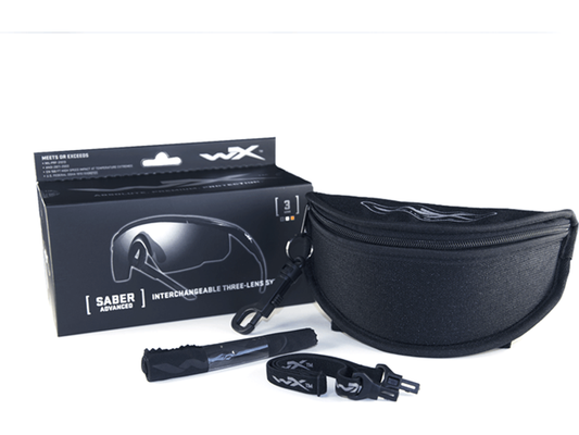 Wiley X SABER ADVANCED - Matte Black Frame - Grey/Light Rust /Vermillion Shields (3 Lenses)