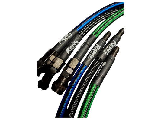 Rebel HPA Deluxe Flex Line showing anti-kink flexible construction