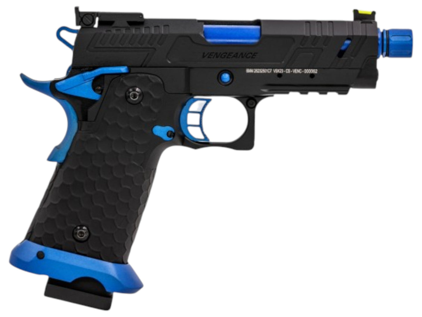 Vorsk Hi-Capa CS Vengeance 3.8 Compact GBB Pistol - Black/Blue