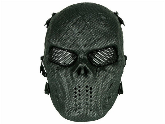 Big Foot Tactical Skull Mask with Mesh Eyes (Carbon Fibre)