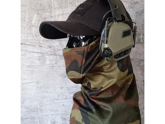 Delta Mike Face Pro MK2 Snood Dark Woodland Airsoft Face Mask