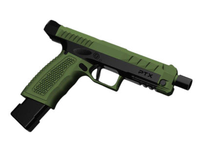 GATE PTX HPA pistol in Olive/Black, right profile