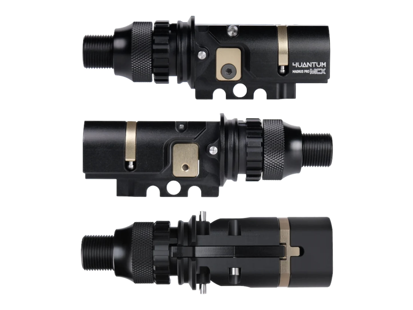 4UANTUM Magnus Pro MCX self-centering tri-lug barrel interface