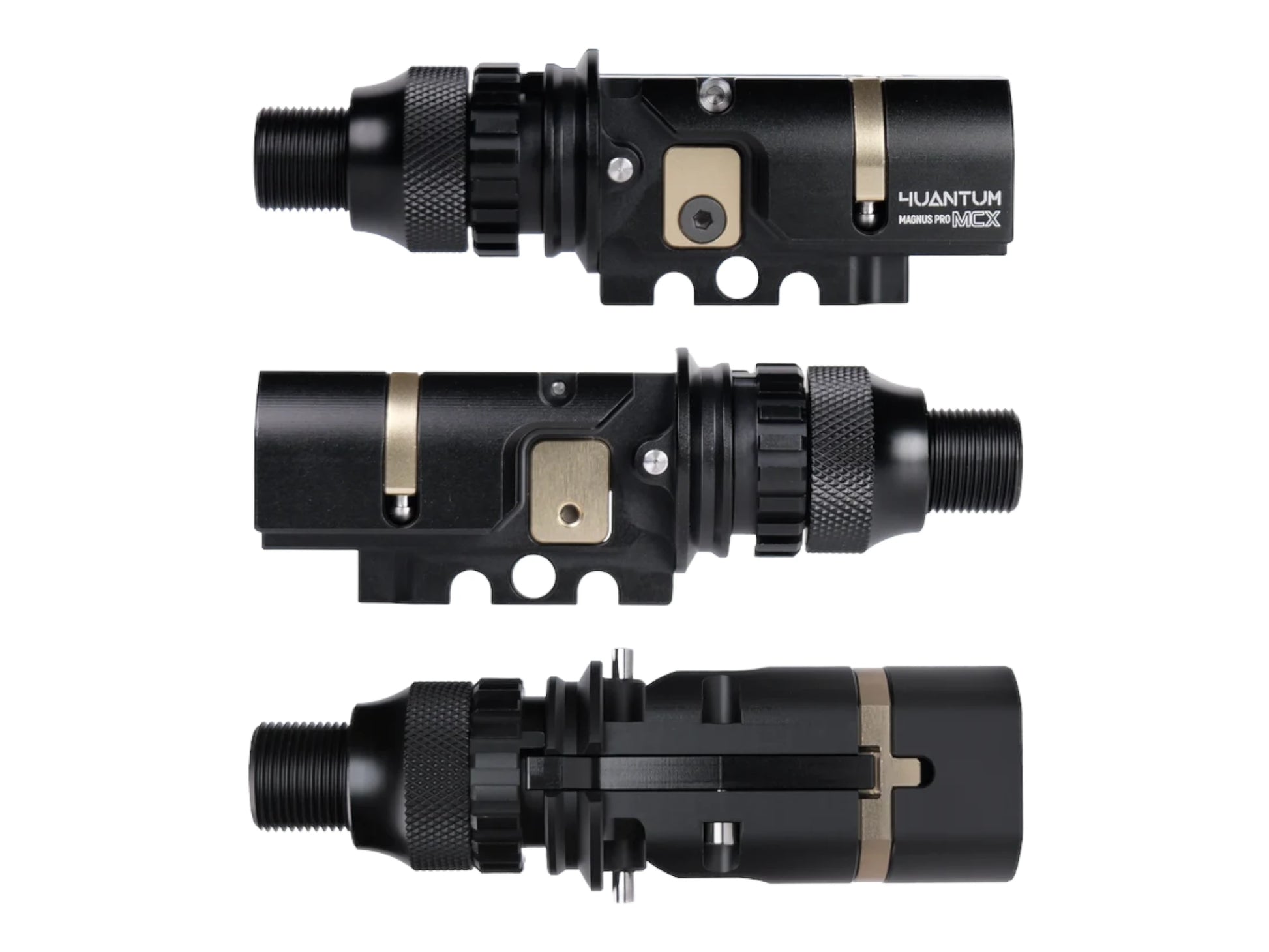 4UANTUM Magnus Pro MCX self-centering tri-lug barrel interface