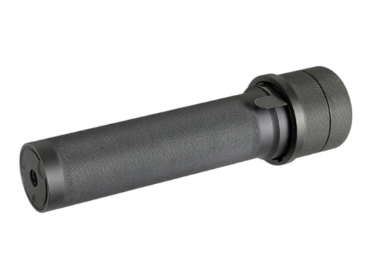 5KU PBS-1 AK suppressor from the rear three-quarter showing its mounting collar