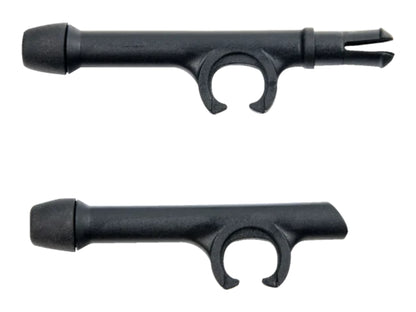 Pair of black arm covers with C-shaped clips supplied with the M11 ARC adapter for 3M Peltor