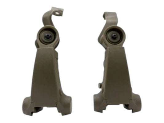 Pair of ranger green Earmor M16A M-LOK helmet adaptor arms shown from the front