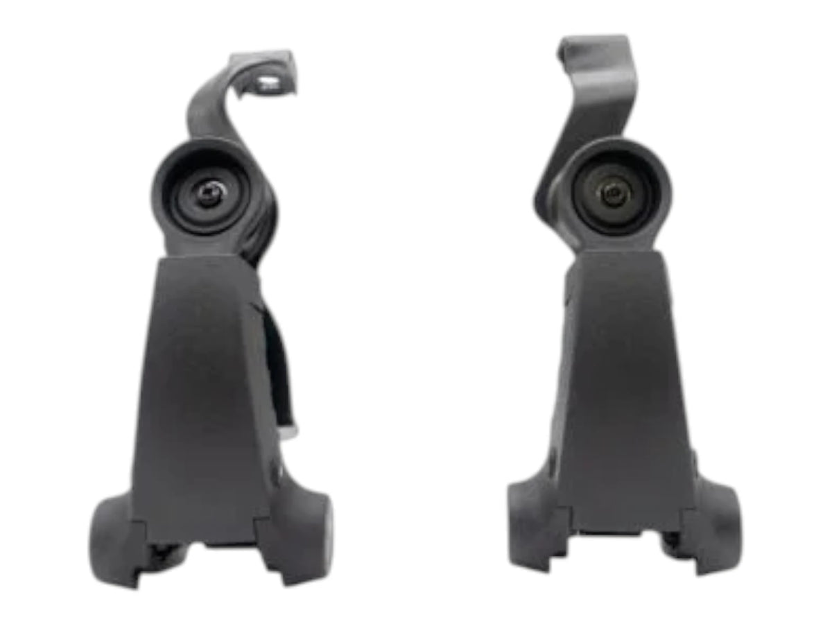 Pair of black Earmor M16A M-LOK helmet adaptor arms shown from the front