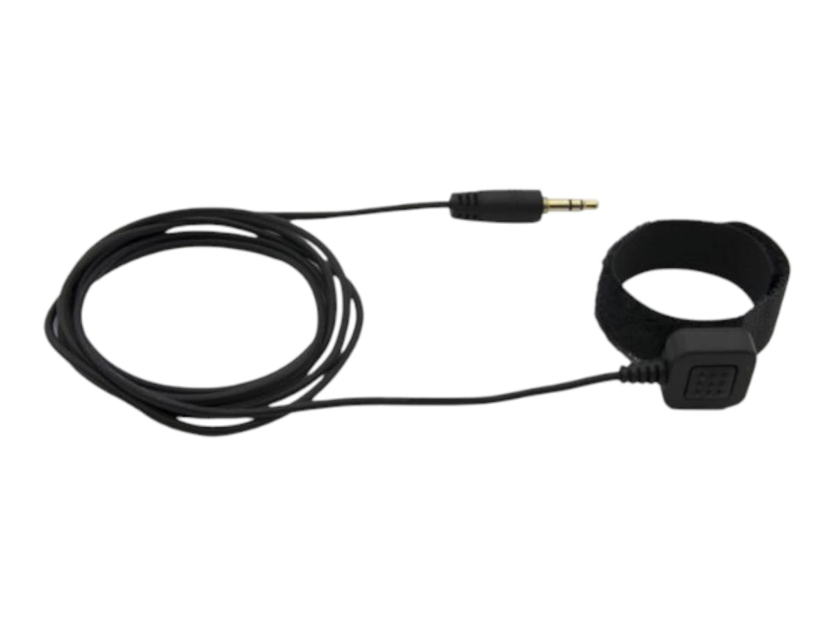 Earmor M50 remote push button on a long cable with a 3.5 mm plug and finger loop mount