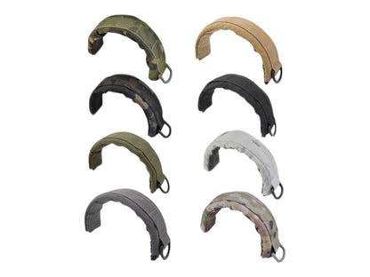 Eight Earmor M61 modular headbands arranged in a grid to show the colour and camo options