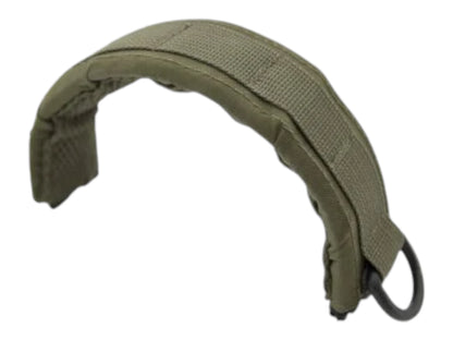 Earmor M61 modular headband in foliage green, shown from the side with its metal end loop