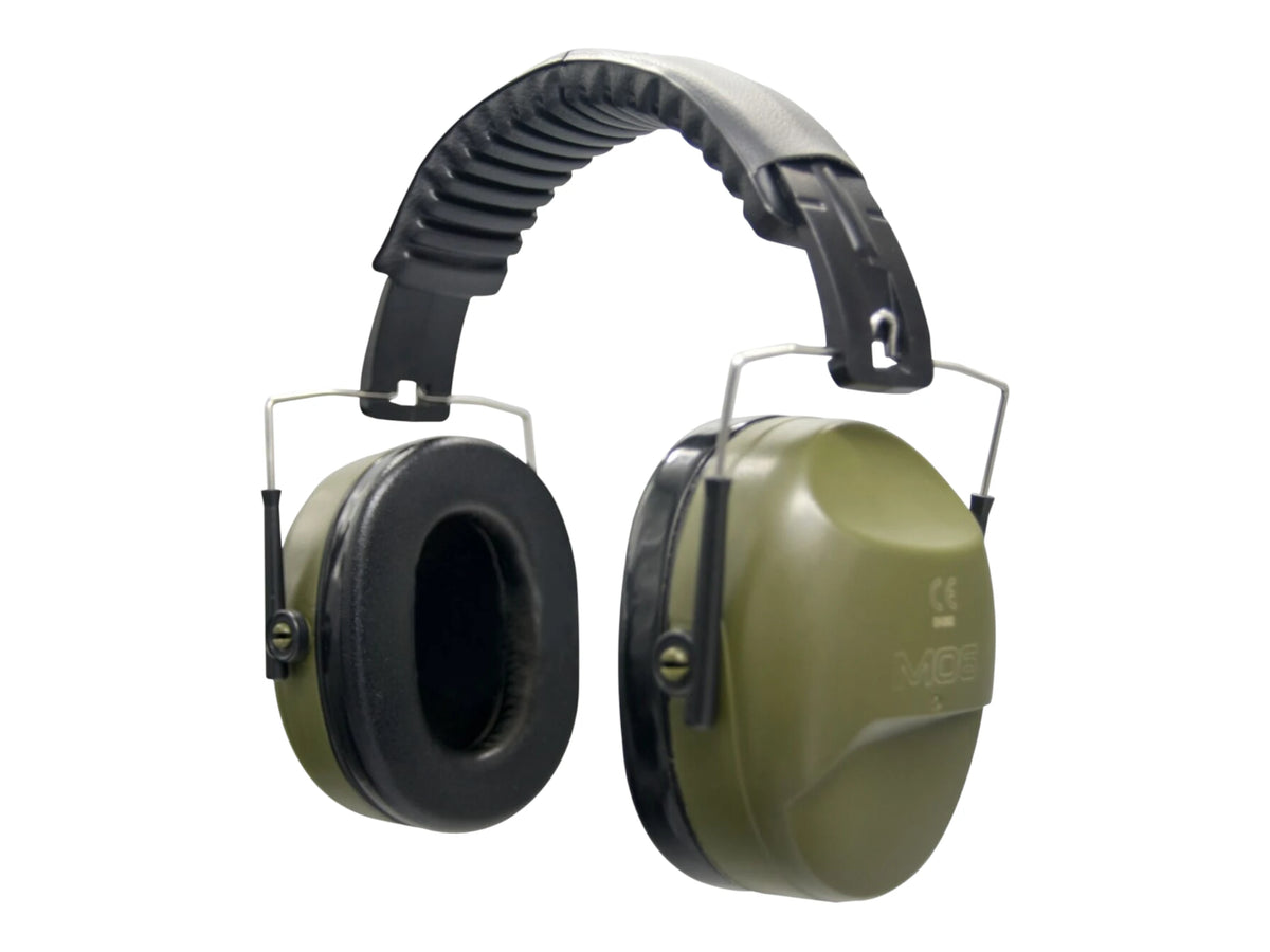 Green Earmor MaxDefense M06A ear defenders, one cup turned to show the foam cushion
