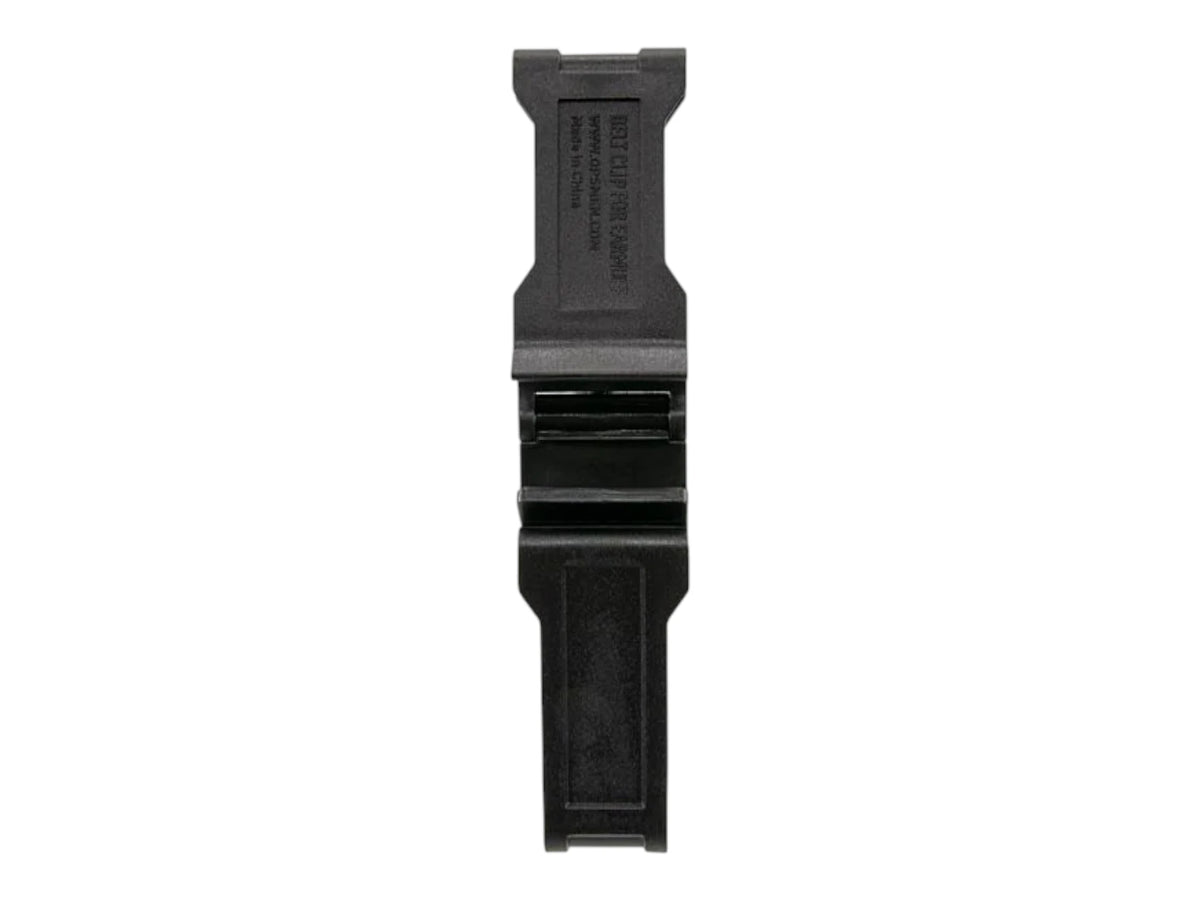 Earmor S08 belt clip viewed from the front showing the hanging buckle and strap slot