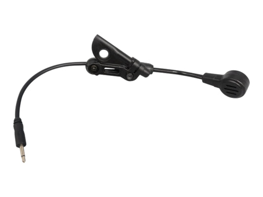 Earmor S10D dynamic microphone on a short flexible boom with a 3.5 mm plug and mounting clip