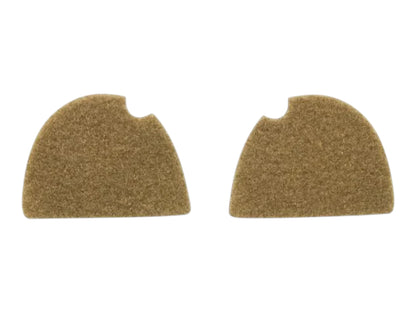 Pair of coyote tan S14 hook and loop panels cut for 3M Peltor ComTac ear cups