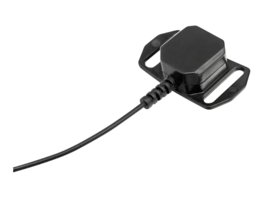 Earmor S20 throat microphone pickup pad with its moulded strap mount and cable