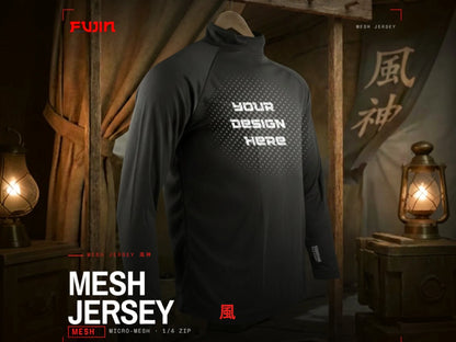 Fujin Mesh Jersey, Quarter Zip