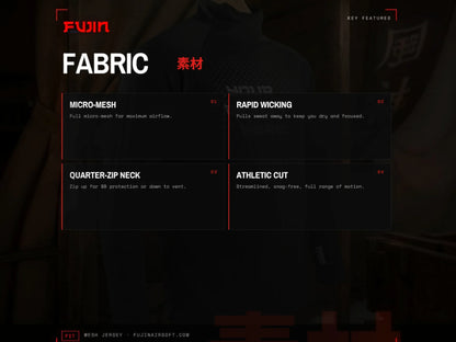 Fujin Mesh Jersey, Quarter Zip — view 3