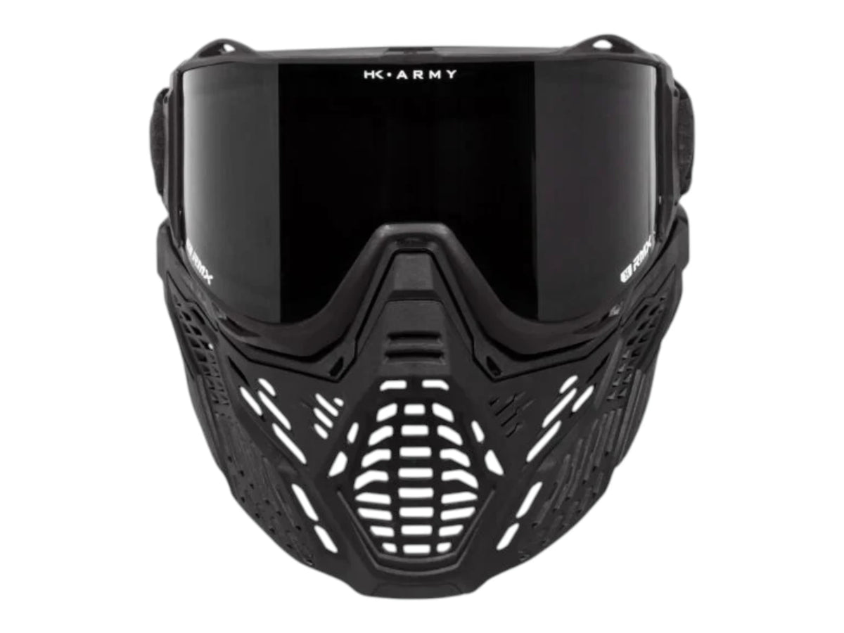 HK Army RMX goggle viewed head on, showing the vented lower and smoke lens