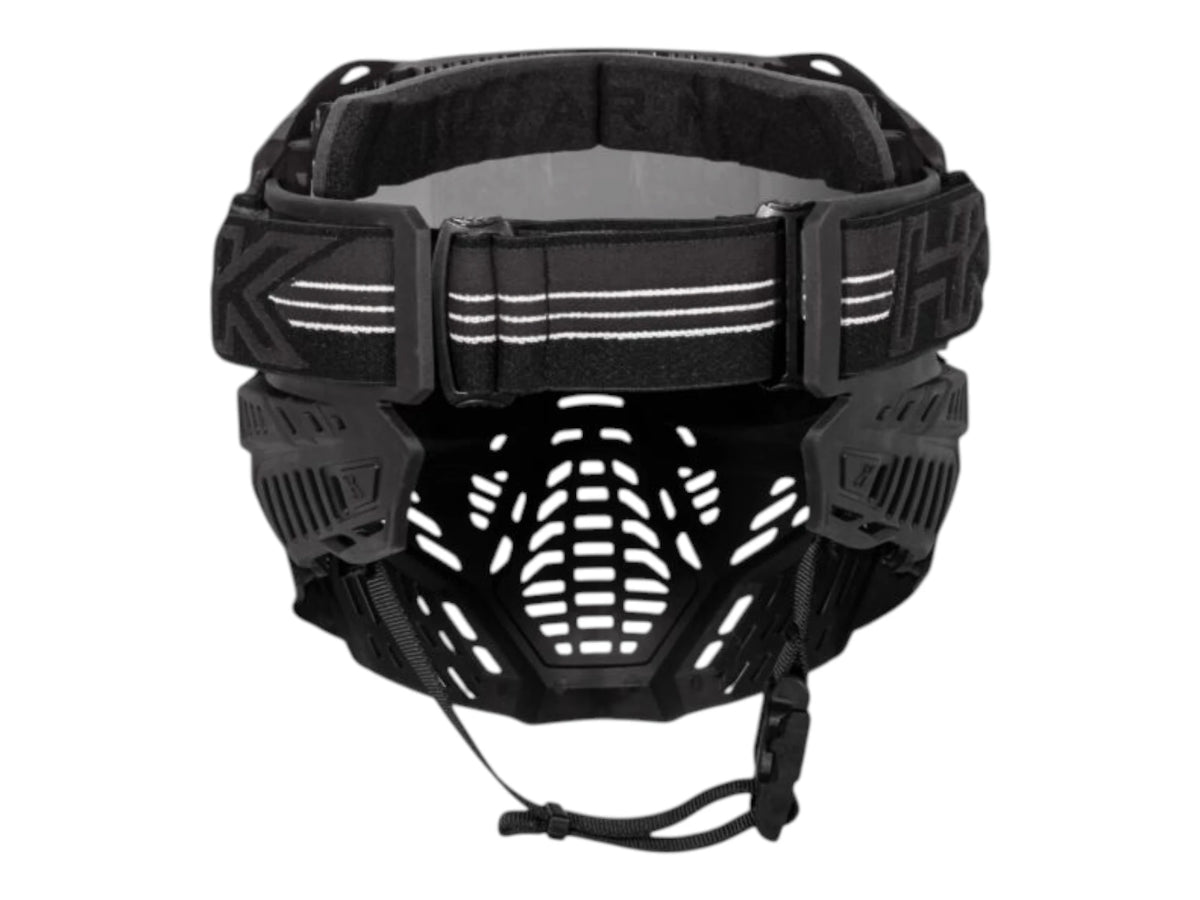 HK Army RMX goggle from behind showing the woven head strap and vented lower