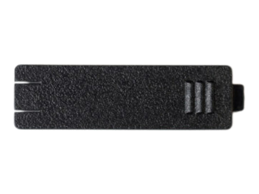 Heretic Labs tank grip battery compartment door, a black textured panel with two slots and a ribbed thumb grip