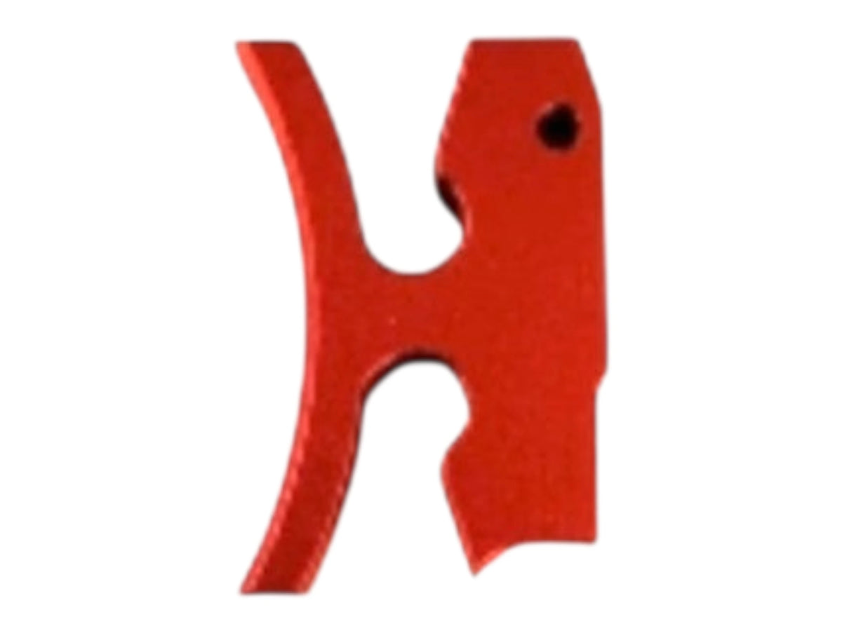 Kross Airsoft Design Hi-Capa trigger shoe, curved face with the H cut-out, in red
