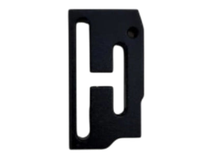 Kross Airsoft Design Hi-Capa trigger shoe, straight face with the H cut-out, in black