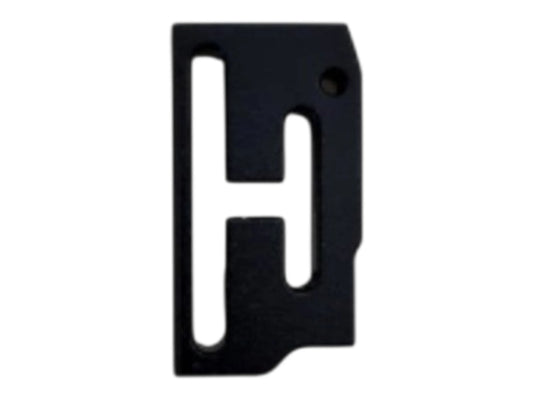 Kross Airsoft Design Hi-Capa trigger shoe, straight face with the H cut-out, in black
