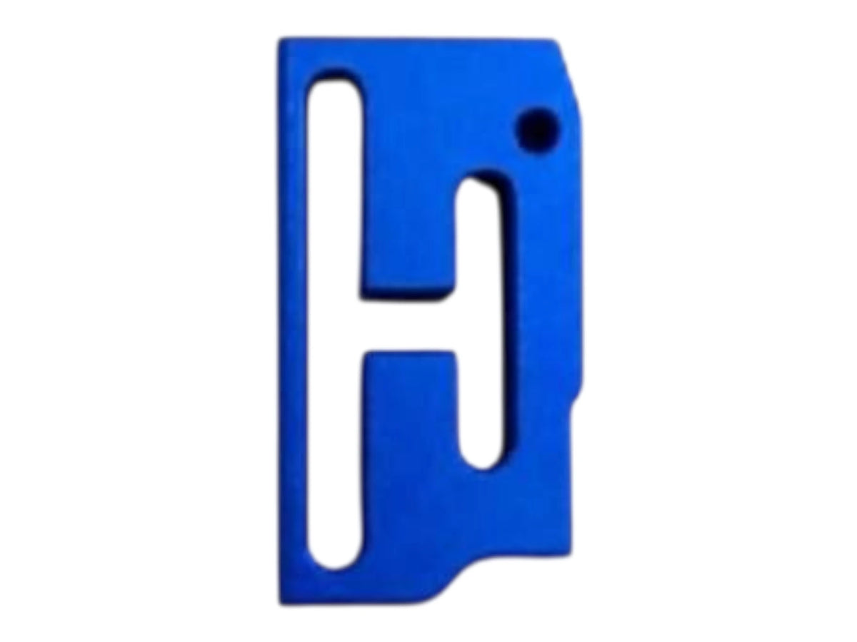 Kross Airsoft Design Hi-Capa trigger shoe, straight face with the H cut-out, in blue