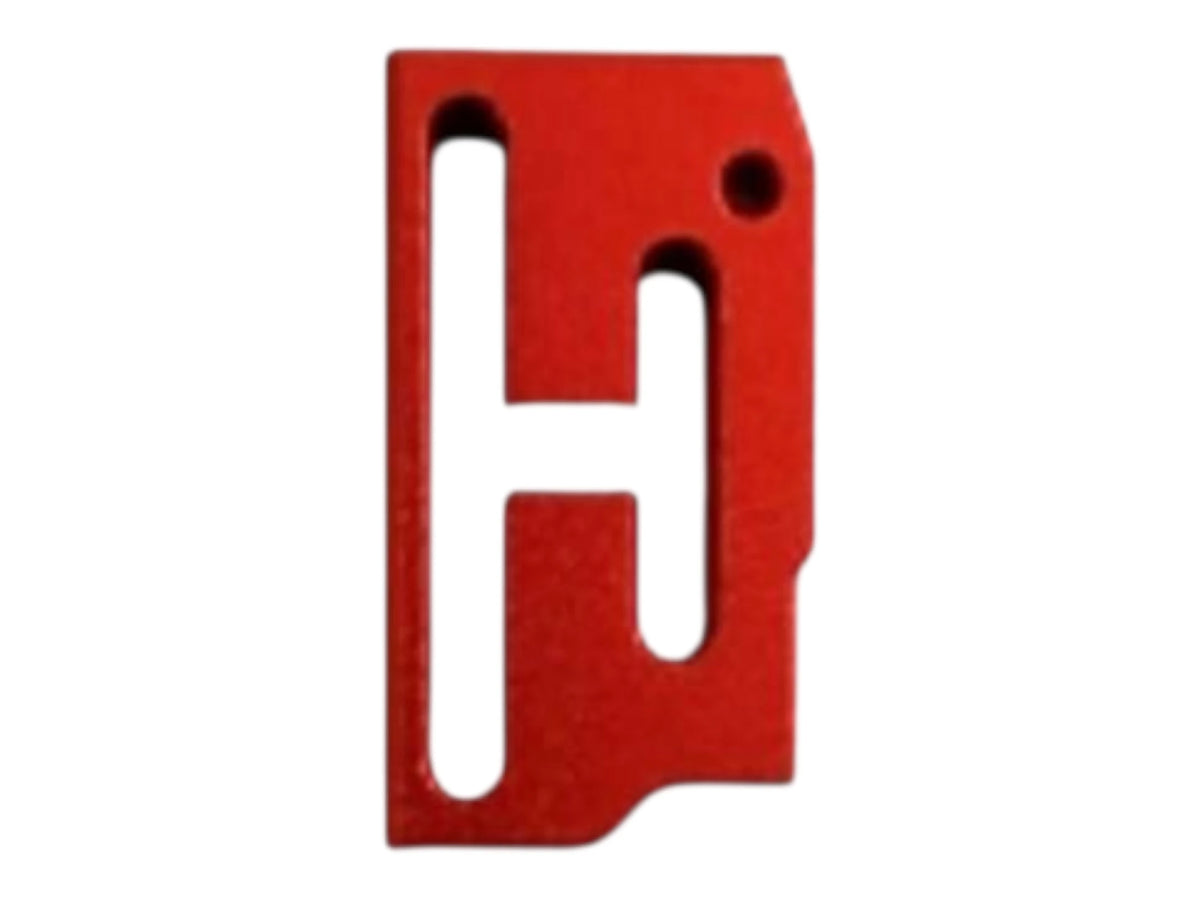 Kross Airsoft Design Hi-Capa trigger shoe, straight face with the H cut-out, in red