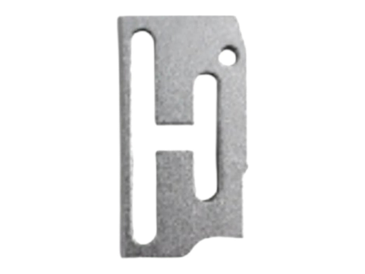 Kross Airsoft Design Hi-Capa trigger shoe, straight face with the H cut-out, in silver