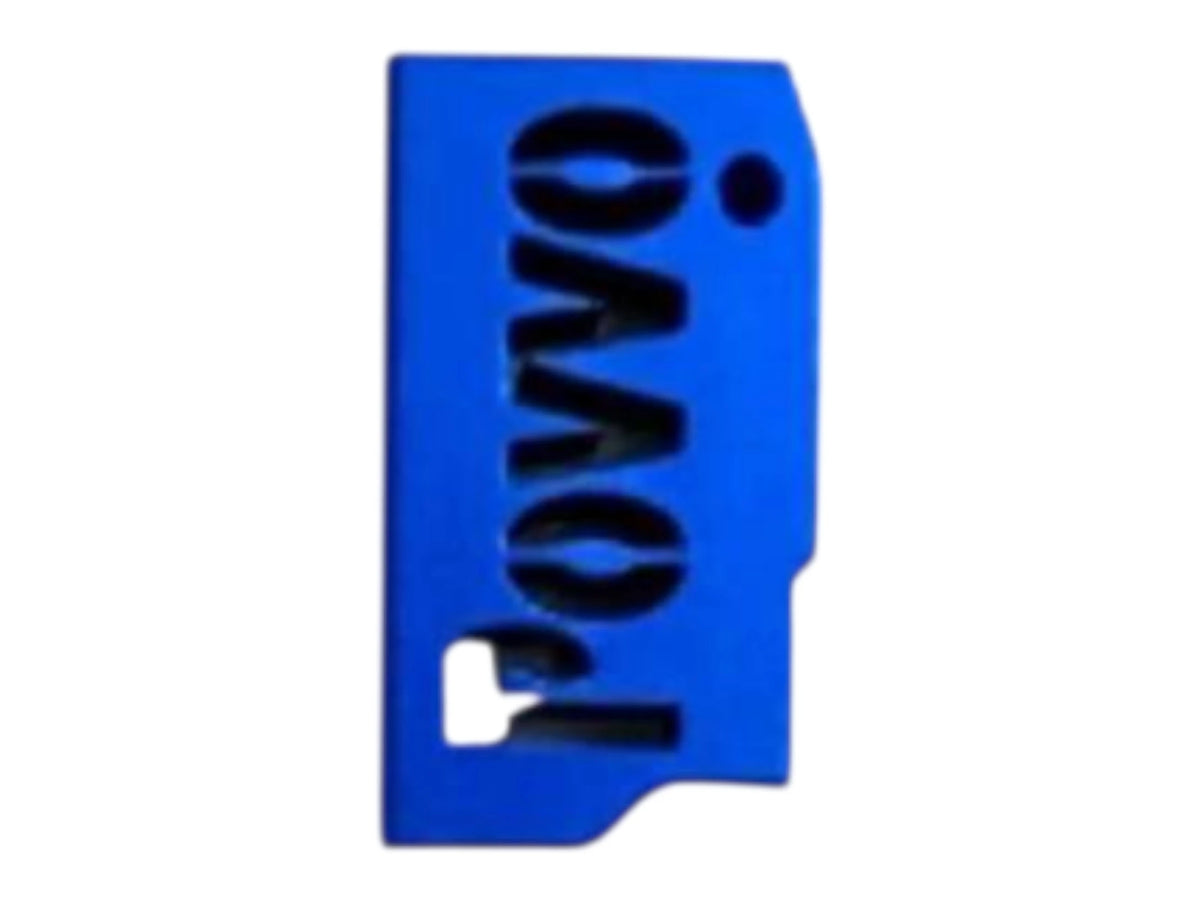 Kross Airsoft Design Hi-Capa trigger shoe, straight face with the Povvo cut-out, in blue