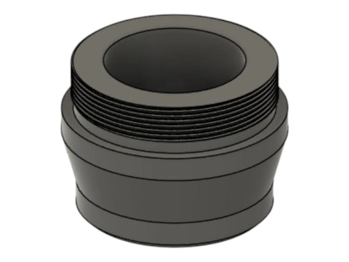 CAD render of the Kross Airsoft Design 14mm CCW MK23 and DTSS thread cap, showing the internal thread
