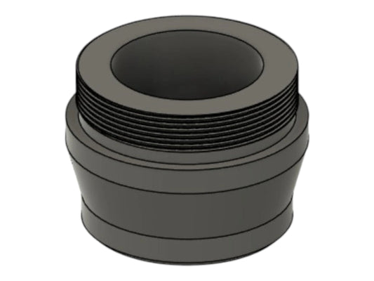CAD render of the Kross Airsoft Design 14mm CCW MK23 and DTSS thread cap, showing the internal thread