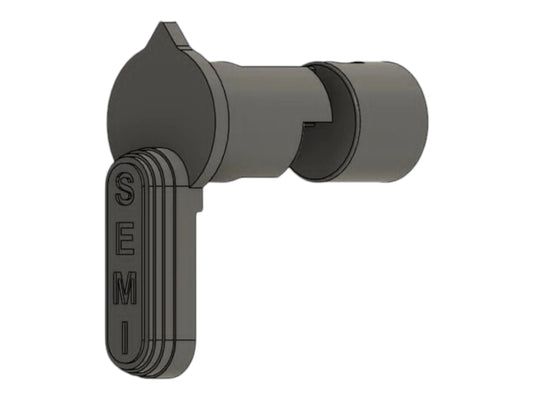 CAD render of the Kross Airsoft Design MWS semi only selector, showing the SEMI marking on the lever