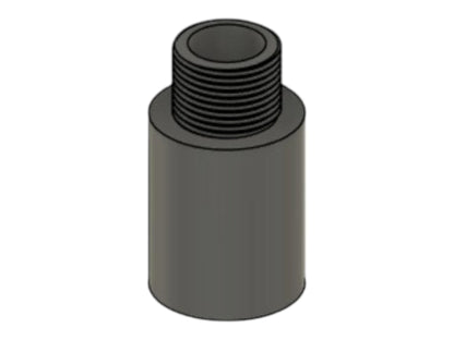 CAD render of the Kross Airsoft Design outer barrel extension in its shortest length, showing the thread