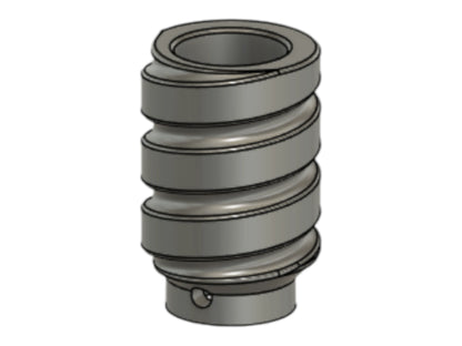 CAD render of the Kross Airsoft Design TM Saiga handle with stacked ring grooves around the body