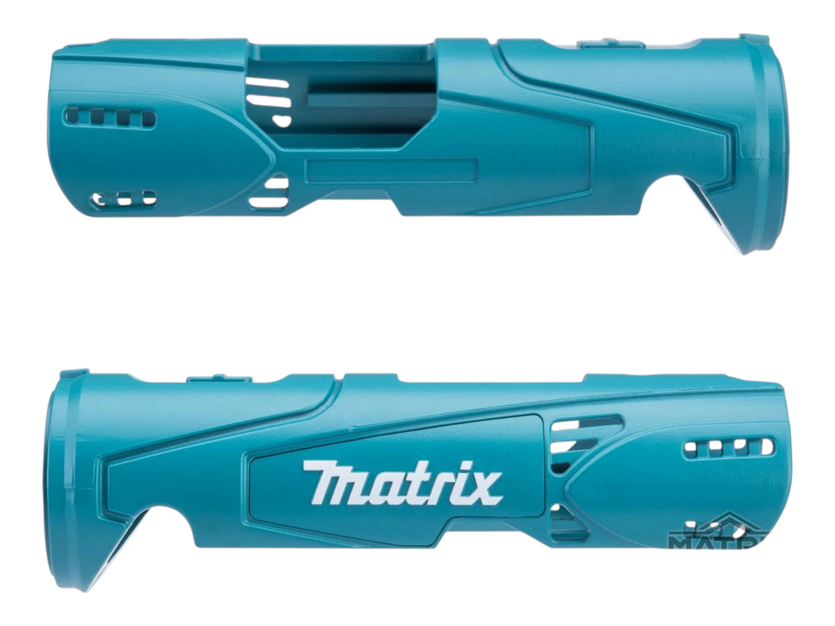 Blue Matrix Drill outer shroud halves for the AAP-01 conversion kit