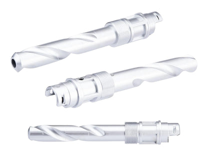 Three silver drill-bit style outer barrels from the Matrix Drill conversion kit