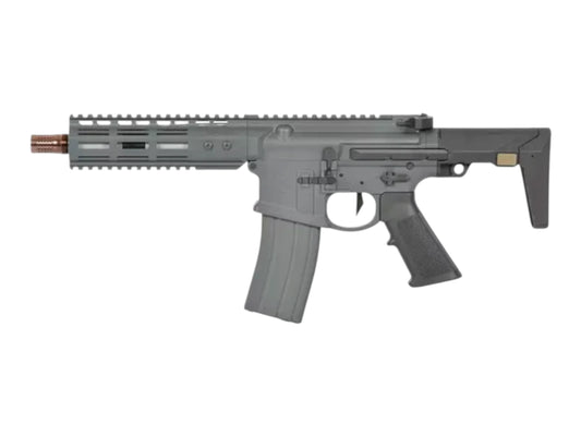 EMG Noveske N4 Ghetto Blaster 7.94 inch GBBR in sniper grey with a tan stock catch