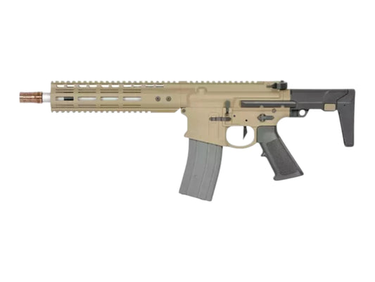 EMG Noveske N4 Ghetto Blaster 10.5 inch GBBR in FDE with a black stock and grip