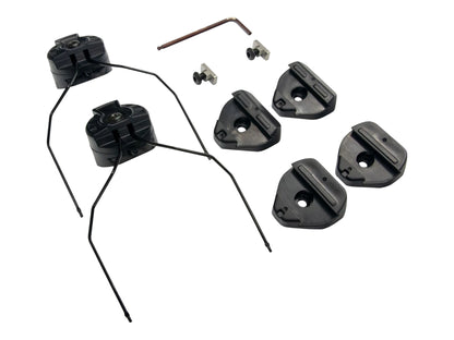 ARC rail adapter arms, mounting plates, screws and hex key supplied with the Flux helmet bundle
