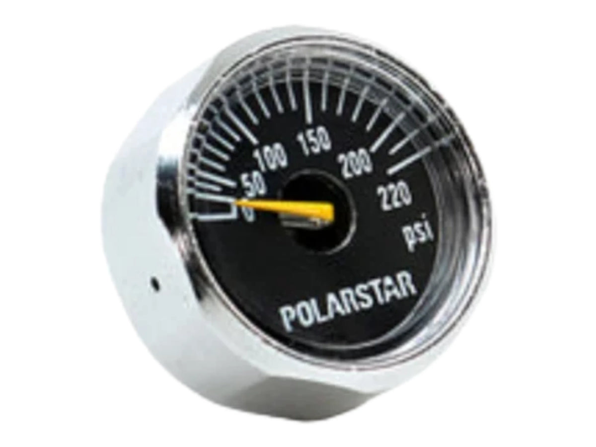 PolarStar HPA regulator gauge, 0 to 220 PSI, 25mm face