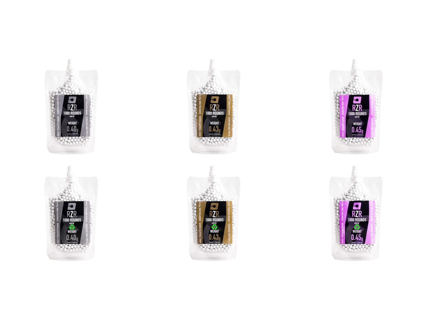 RZR Heavy Airsoft BBs — 0.40g / 0.43g / 0.45g