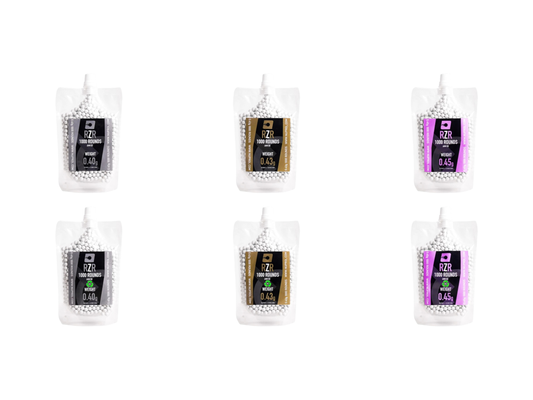 RZR Heavy Airsoft BBs — 0.40g / 0.43g / 0.45g