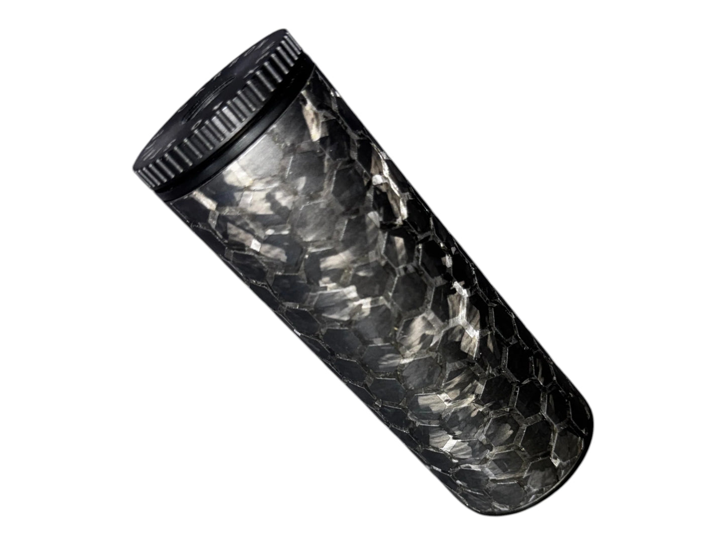 Image 3: Strike Carbon HEX 40 4 inch airsoft suppressor end cap and 7075 aluminium fitting
