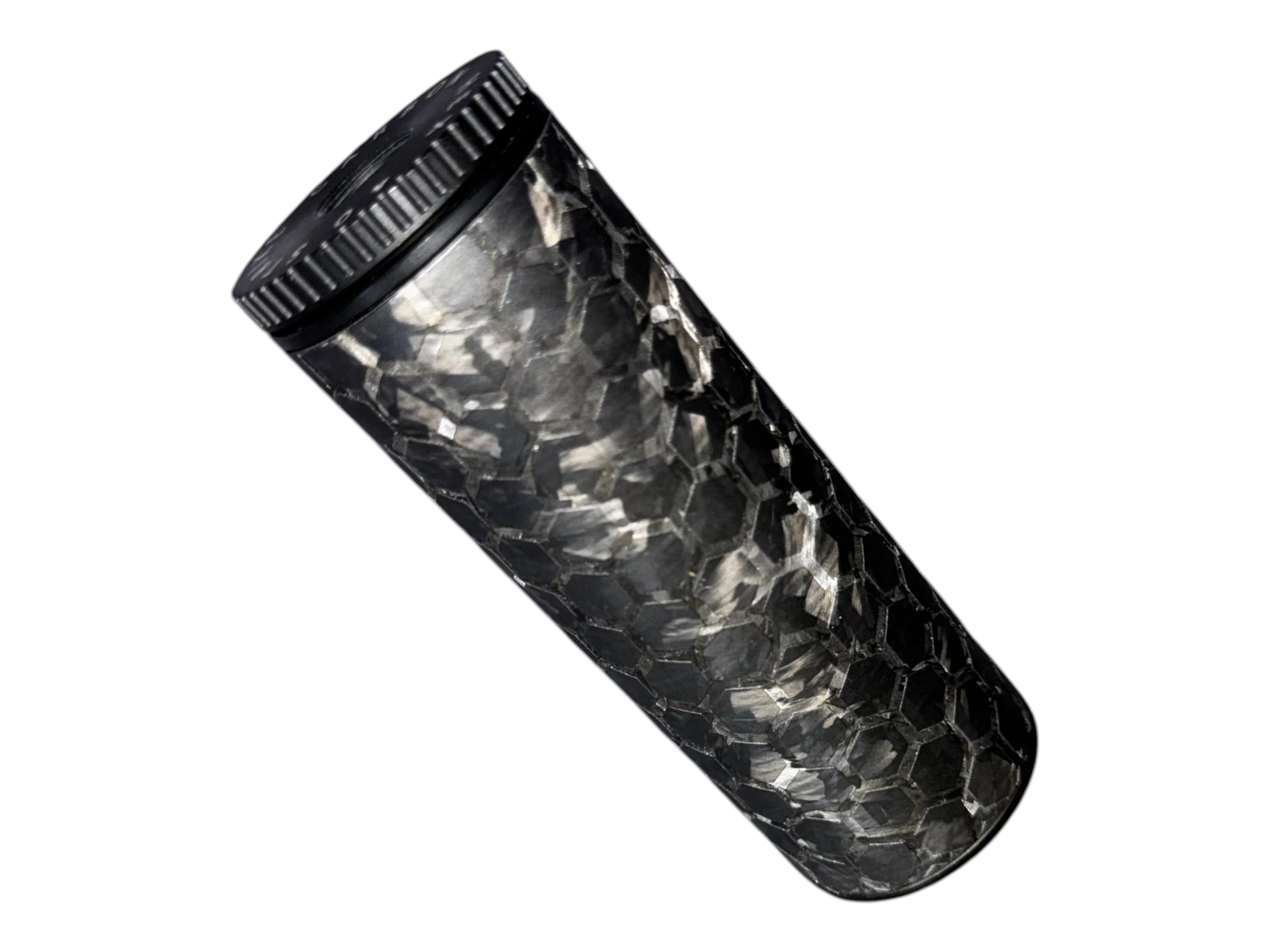 Image 3: Strike Carbon HEX 40 4 inch airsoft suppressor end cap and 7075 aluminium fitting