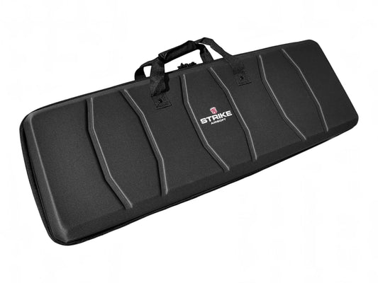 Strike semi-rigid EVA rifle case in black, closed