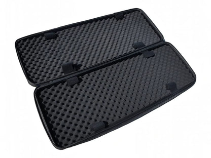 Strike semi-rigid EVA rifle case open showing wave foam interior and rifle straps